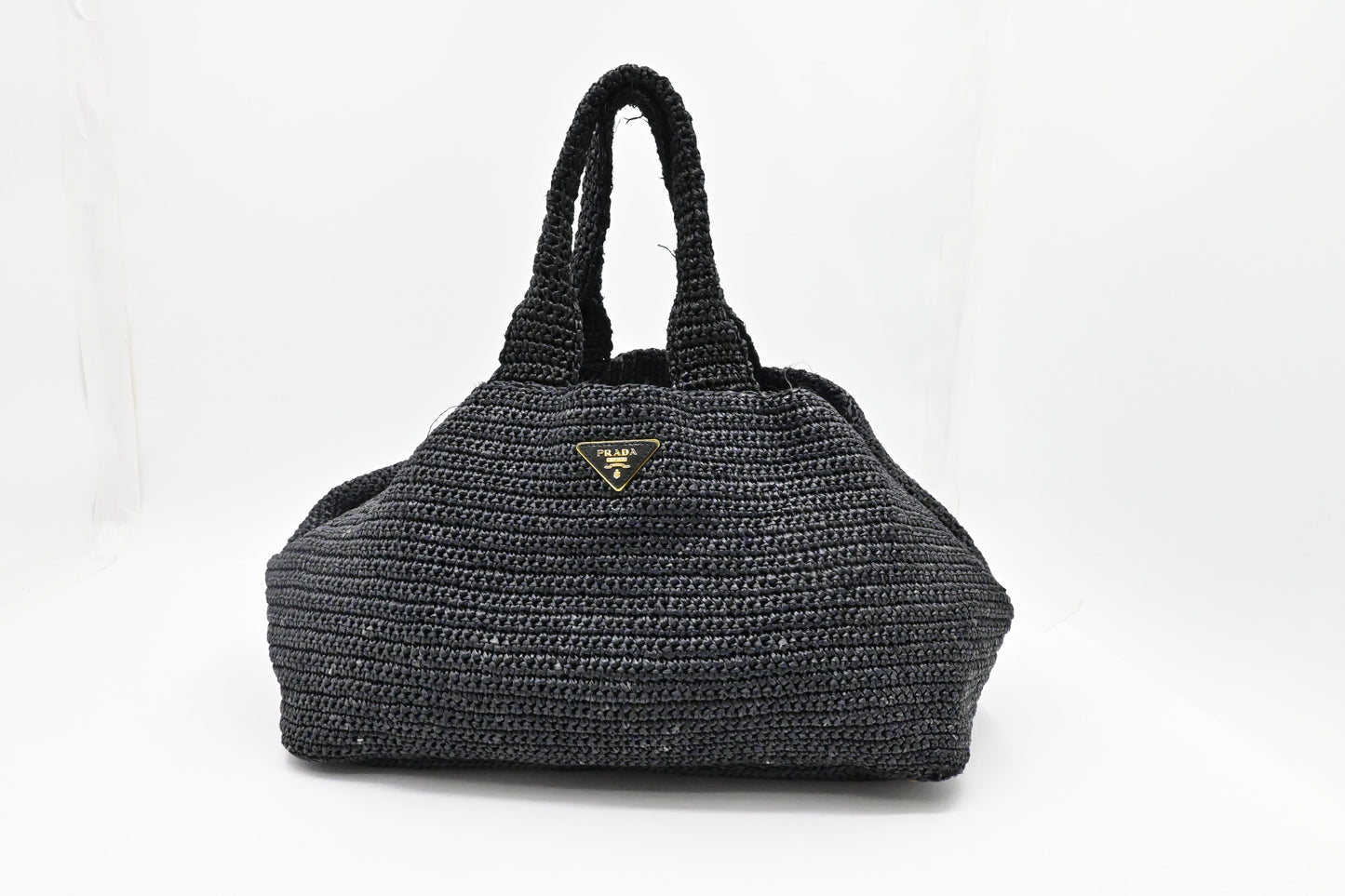 Prada Canapa Tote in Black Raffia