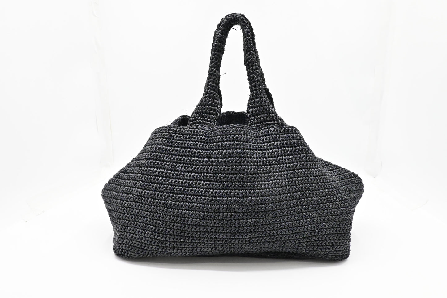 Prada Canapa Tote in Black Raffia