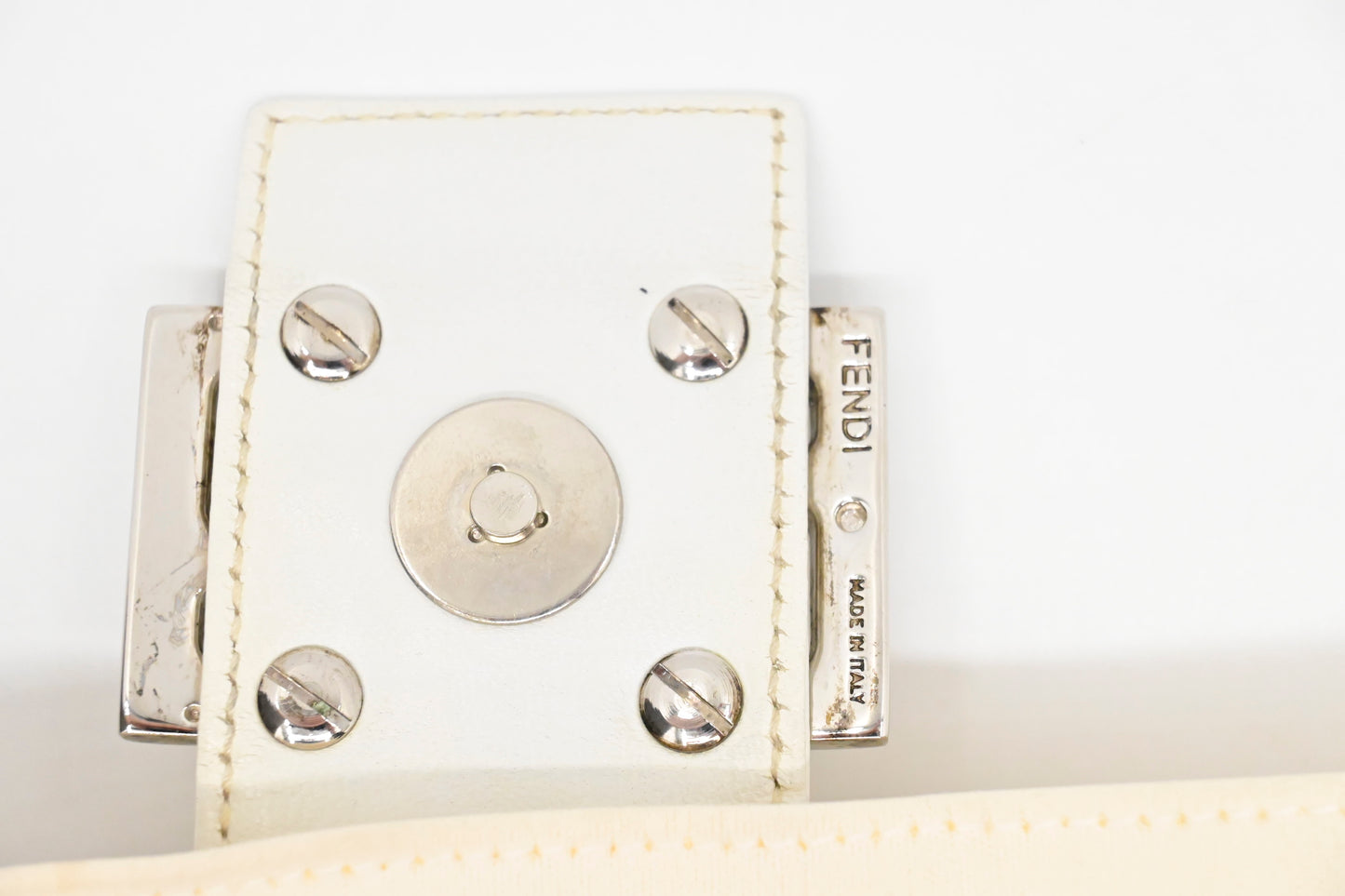 Fendi Mama Baguette in Cream Canvas