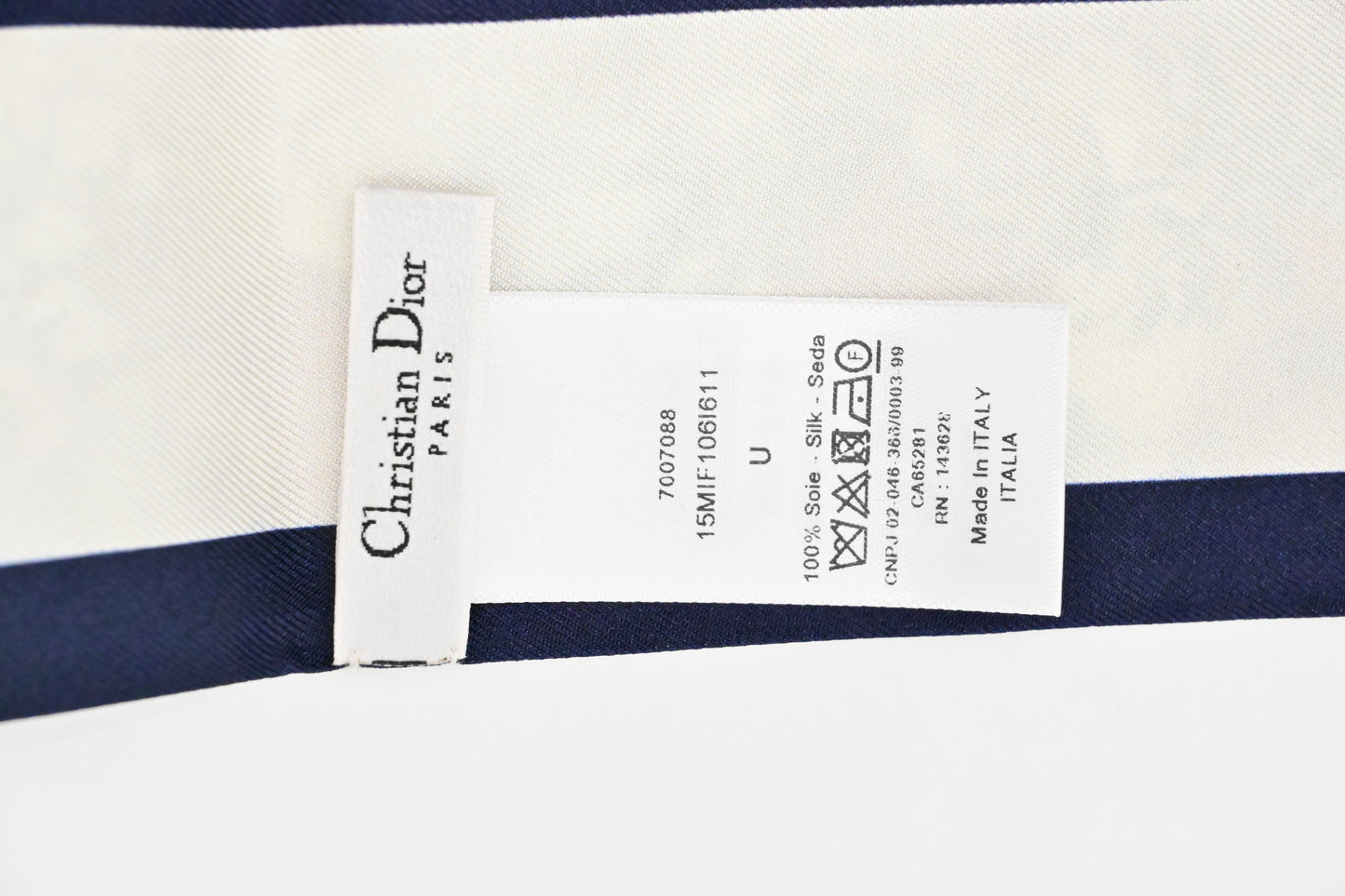 Dior D-Millefiori Mitzah Scarf in White Silk