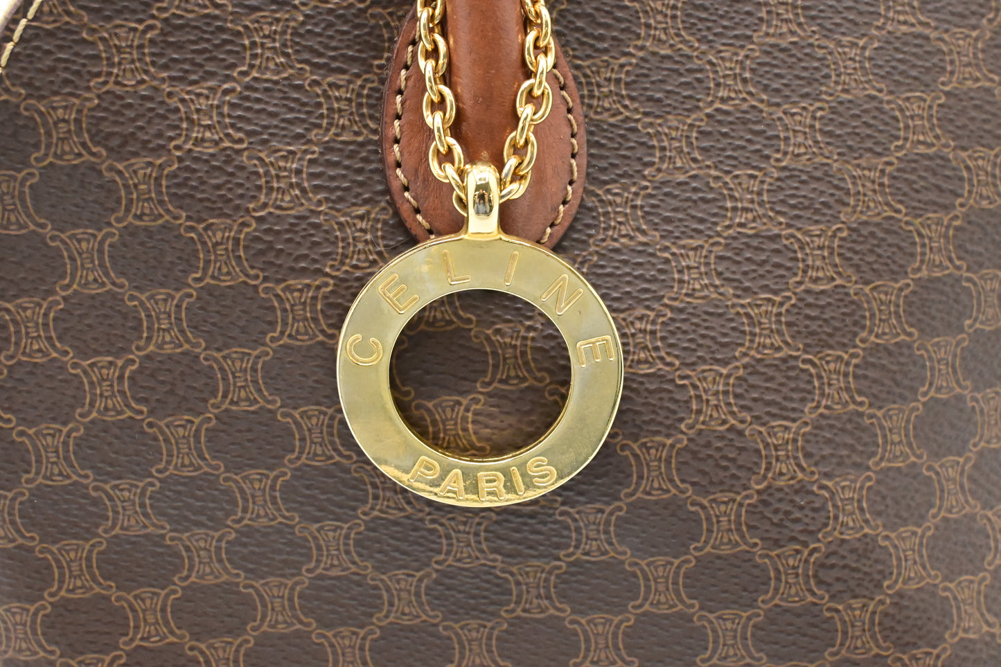 Celine Handbag in Brown Macadam Canvas