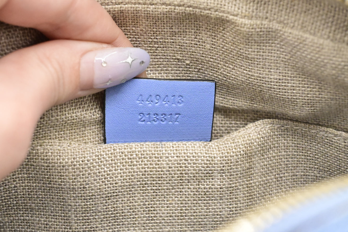 Gucci Crossbody in Baby Blue Micro Guccissima Leather