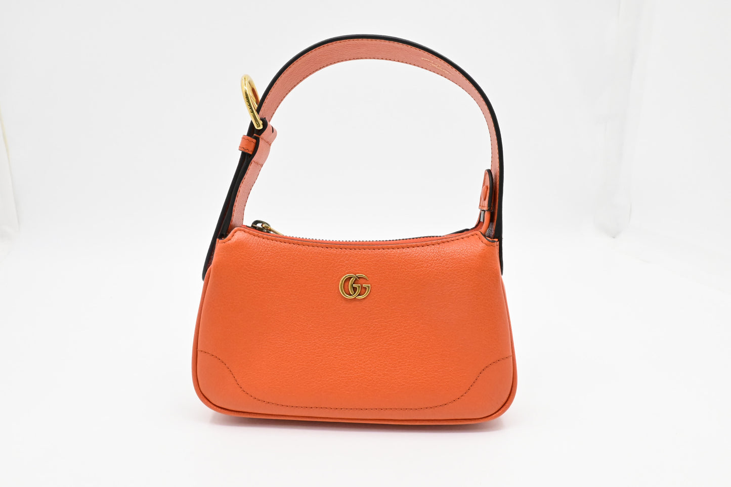 Gucci Aphrodite Shoulder Bag in Orange Leather