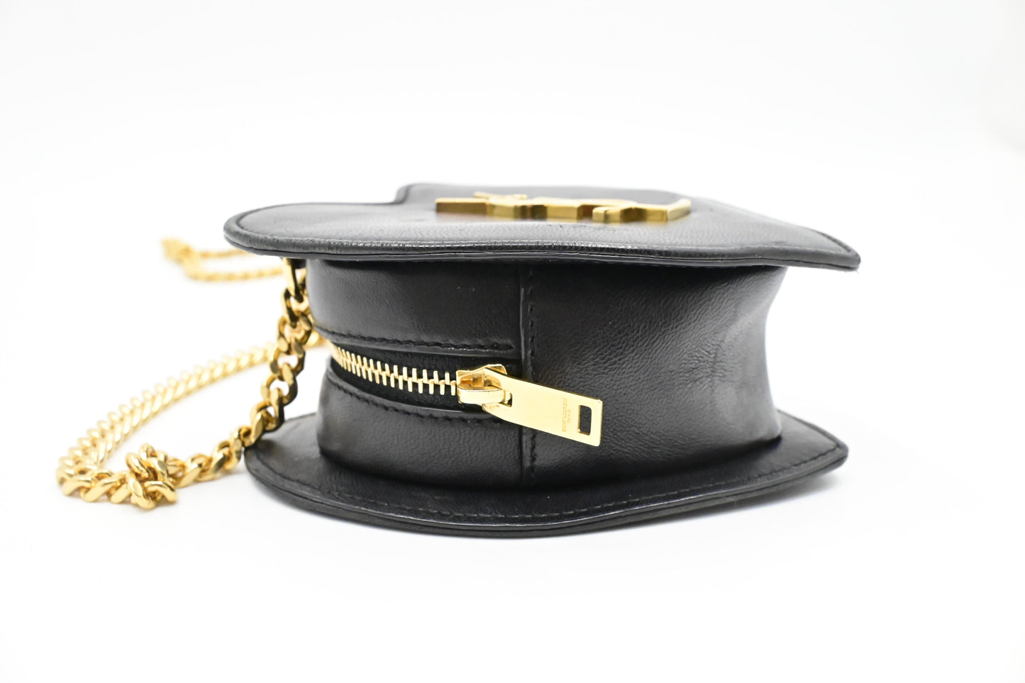 YSL Saint Laurent Mini Love Heart in Black Leather