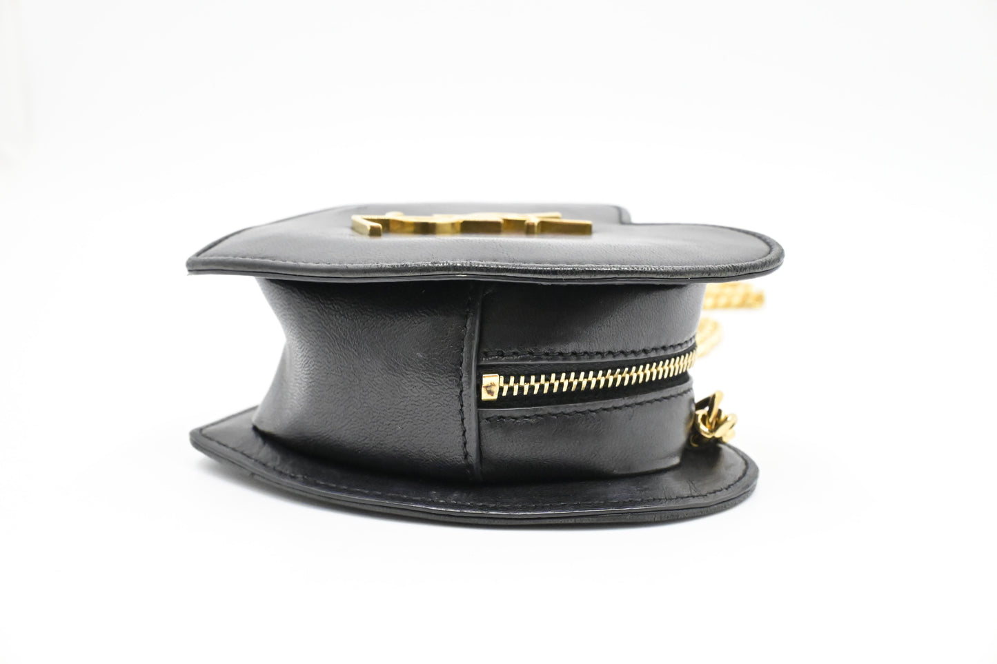 YSL Saint Laurent Mini Love Heart in Black Leather