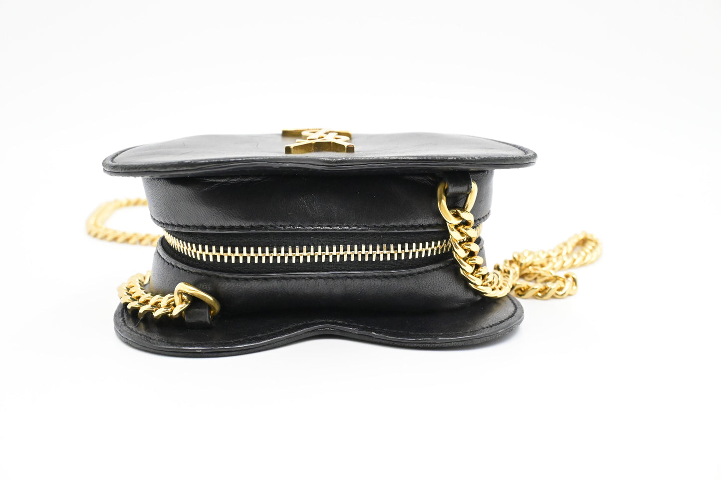 YSL Saint Laurent Mini Love Heart in Black Leather