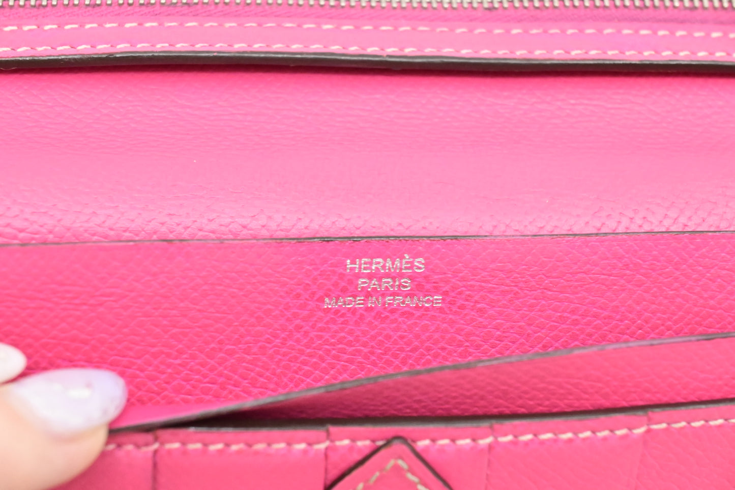 Hermes Bearn Soufflet Wallet in Burgundy Leather