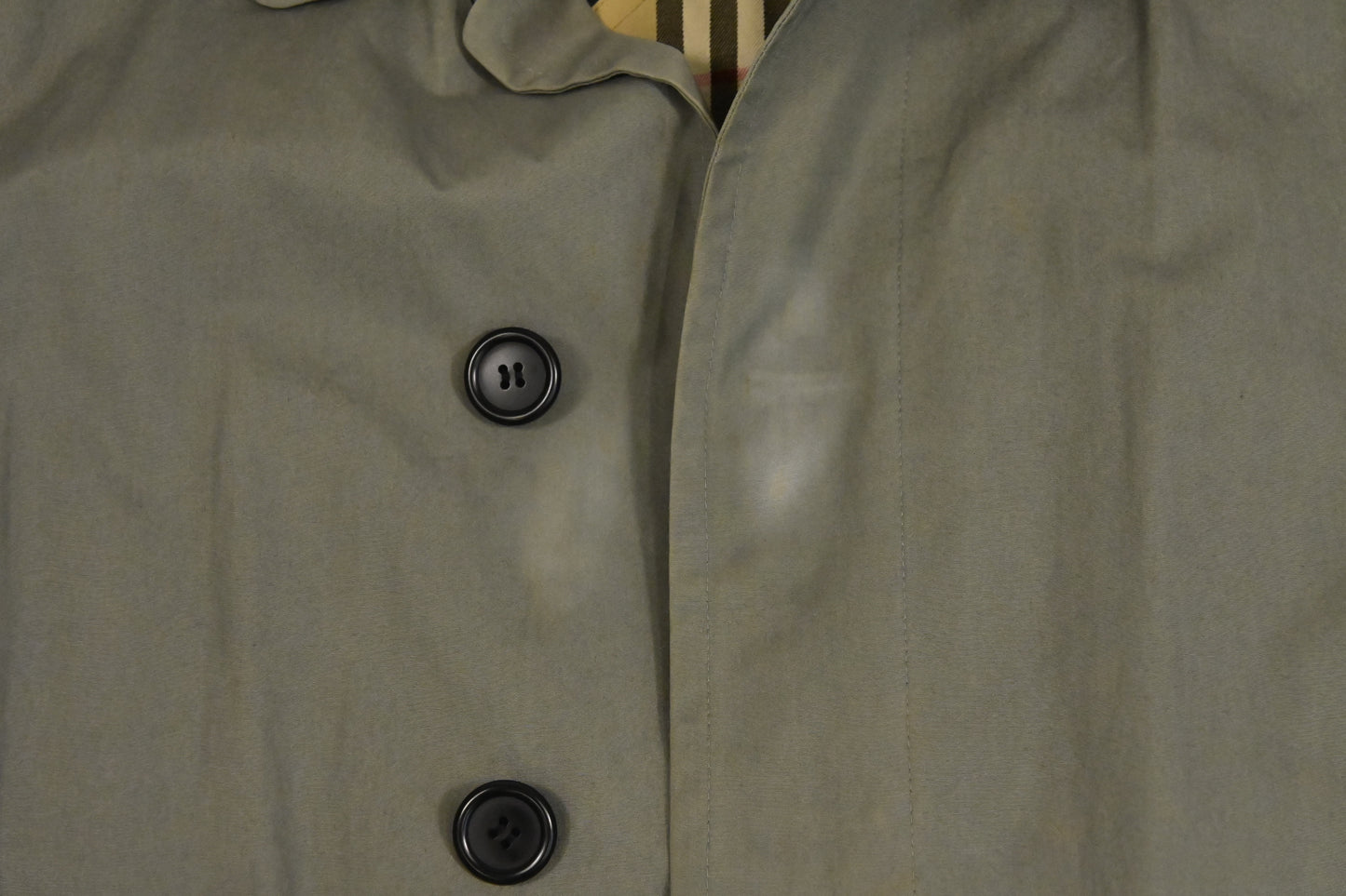 Burberry Trench Coat in Green-Grey Coton