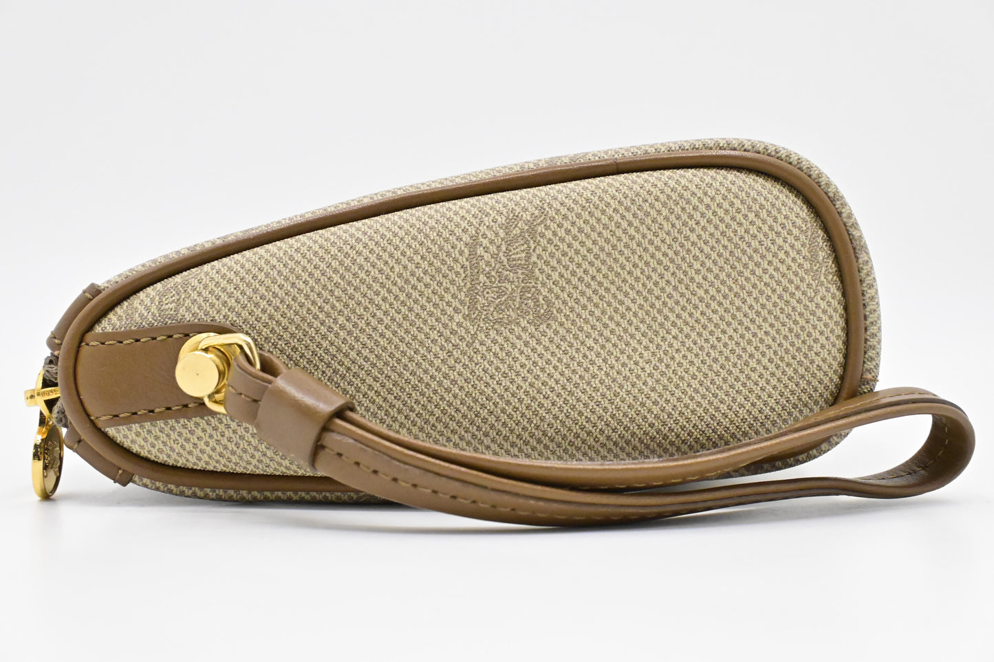 Burberry Wristlet Pouch in Beige Canvas