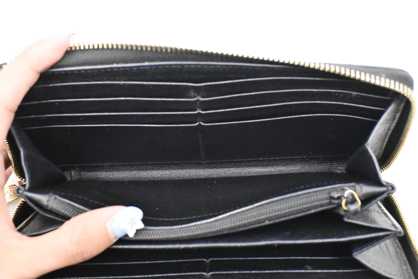YSL Saint Laurent Long Zippy Wallet in Black Leather