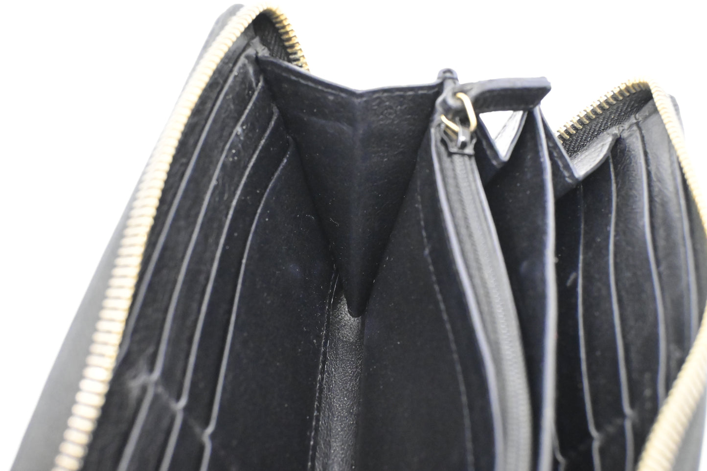 YSL Saint Laurent Long Zippy Wallet in Black Leather