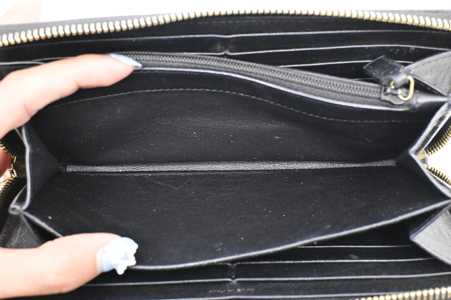 YSL Saint Laurent Long Zippy Wallet in Black Leather