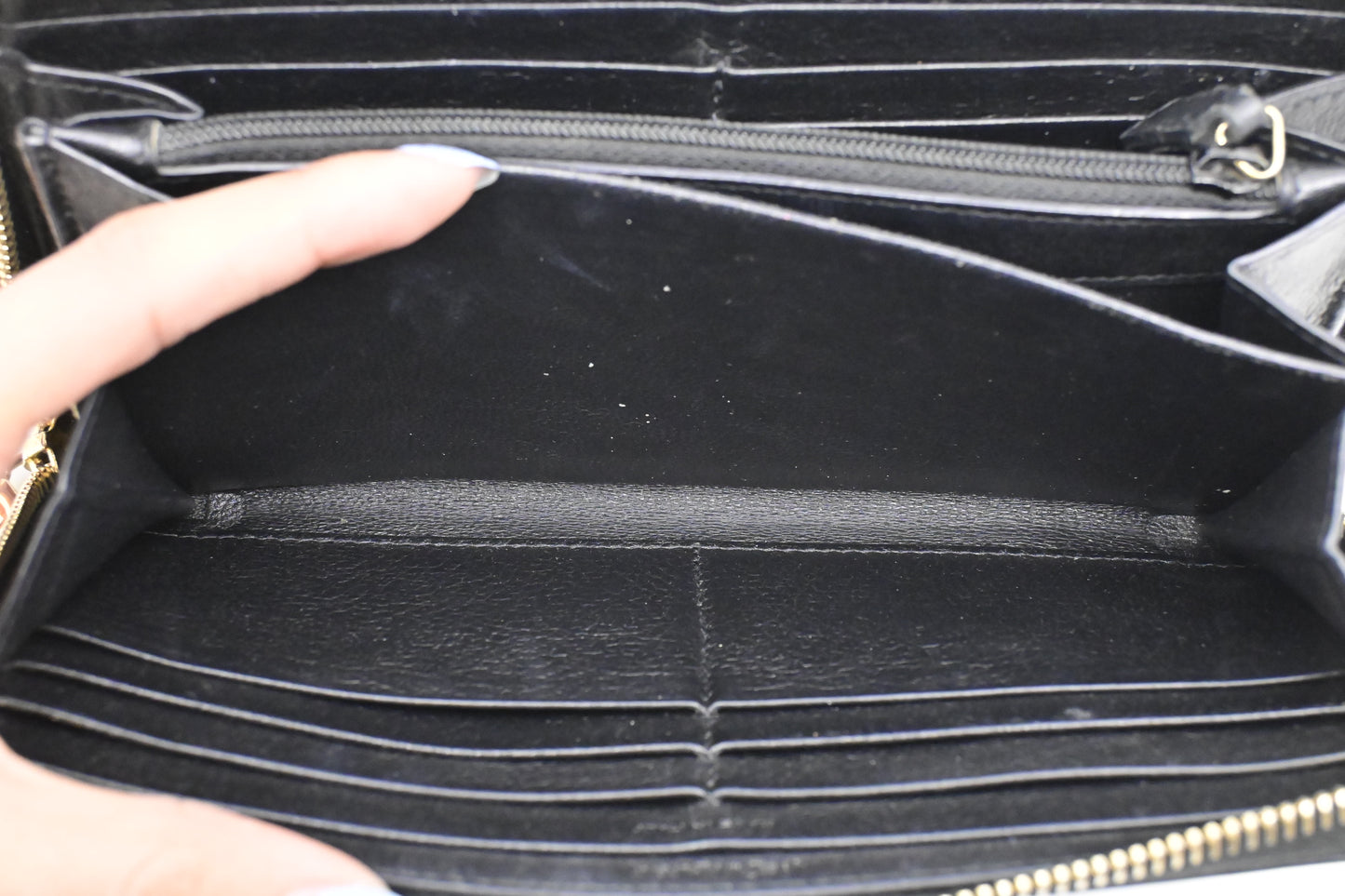 YSL Saint Laurent Long Zippy Wallet in Black Leather