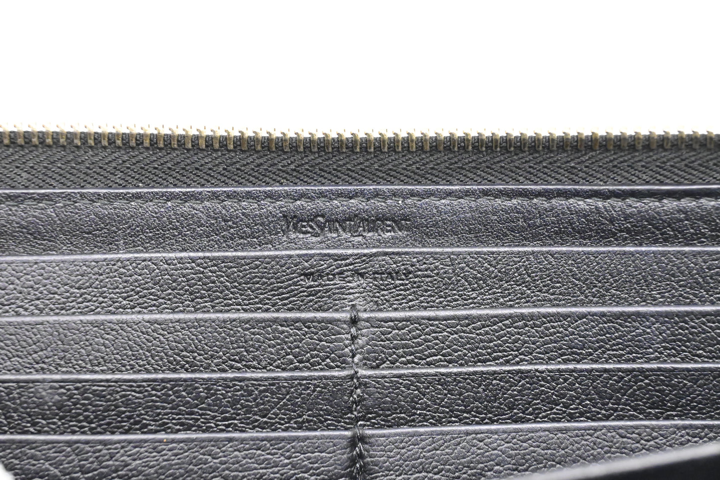 YSL Saint Laurent Long Zippy Wallet in Black Leather