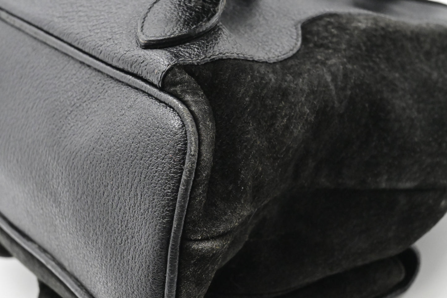 Gucci Bamboo Backpack in Black Suede