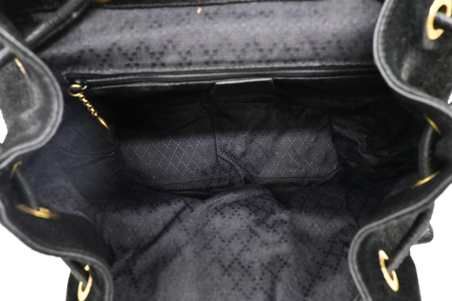 Gucci Bamboo Backpack in Black Suede