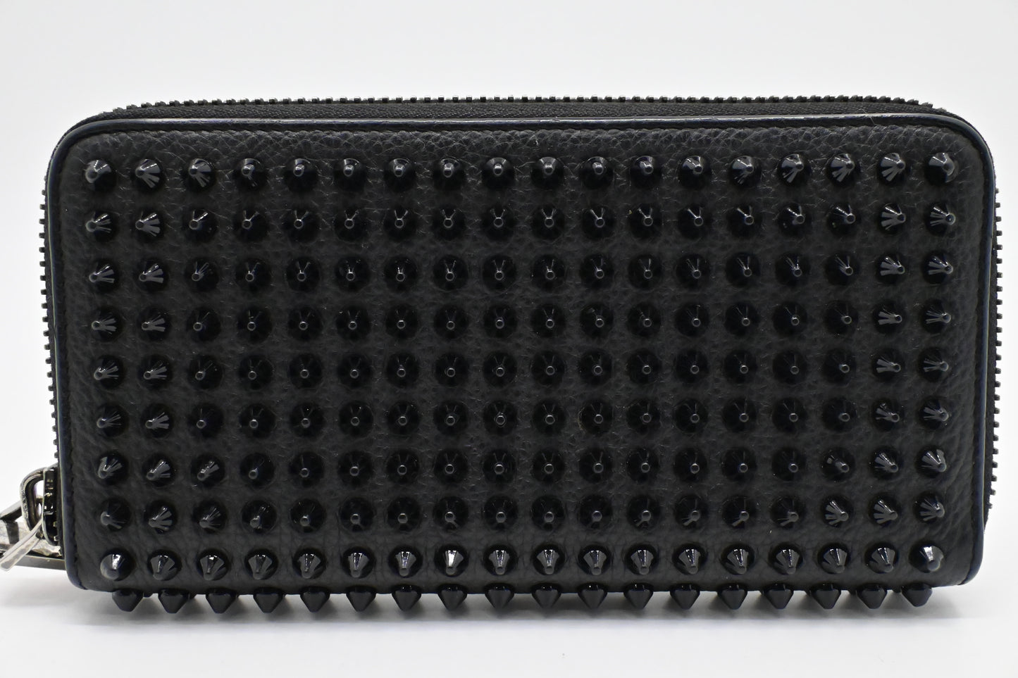 Louboutin Macaron Wallet in Black Studded Leather