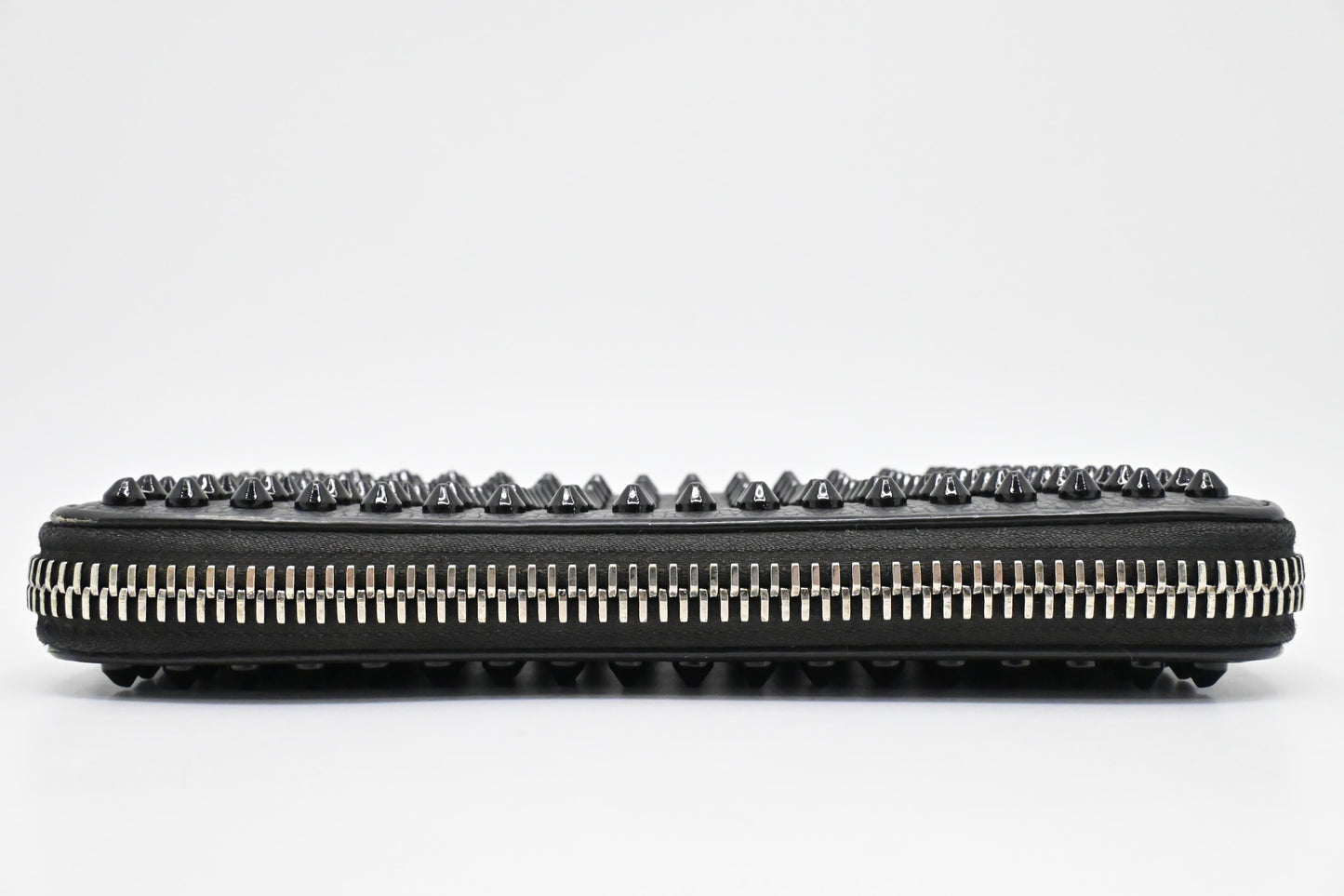 Louboutin Macaron Wallet in Black Studded Leather