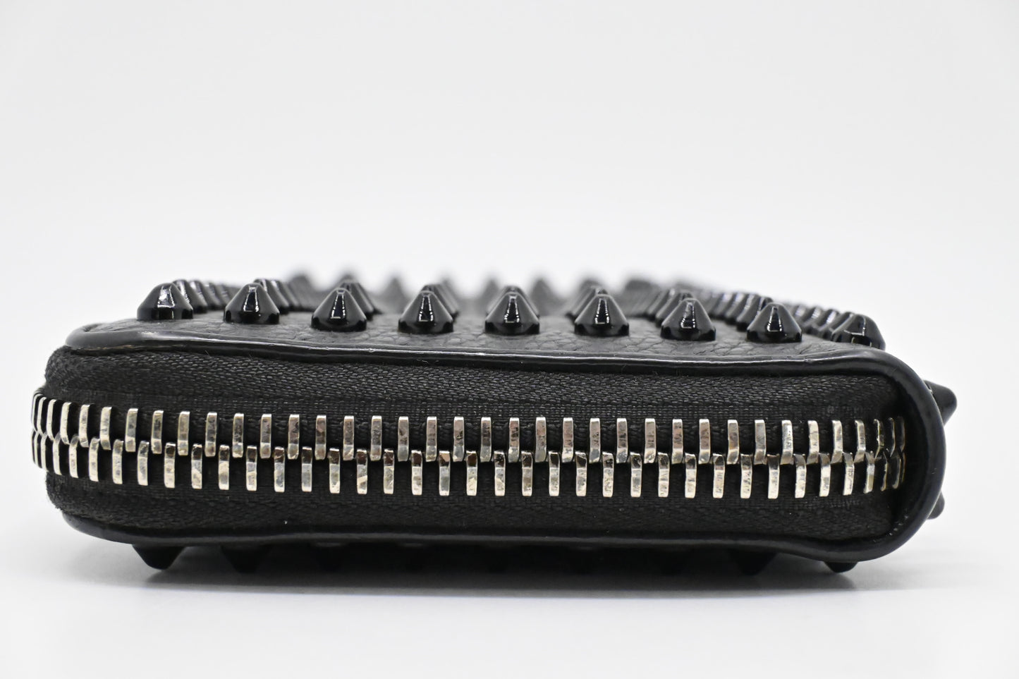 Louboutin Macaron Wallet in Black Studded Leather