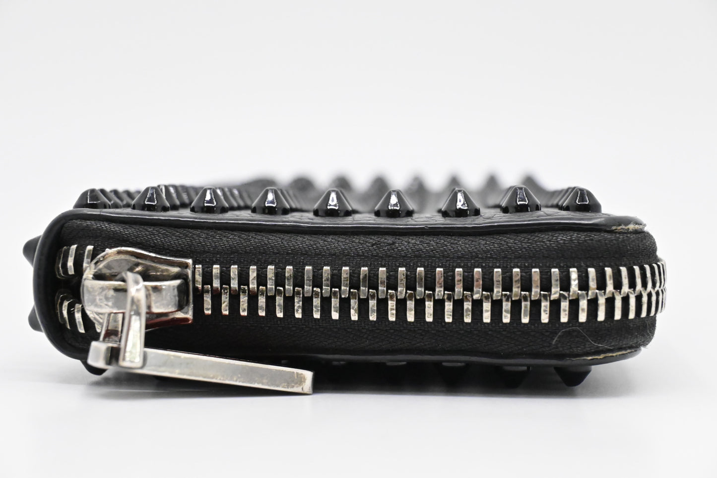 Louboutin Macaron Wallet in Black Studded Leather