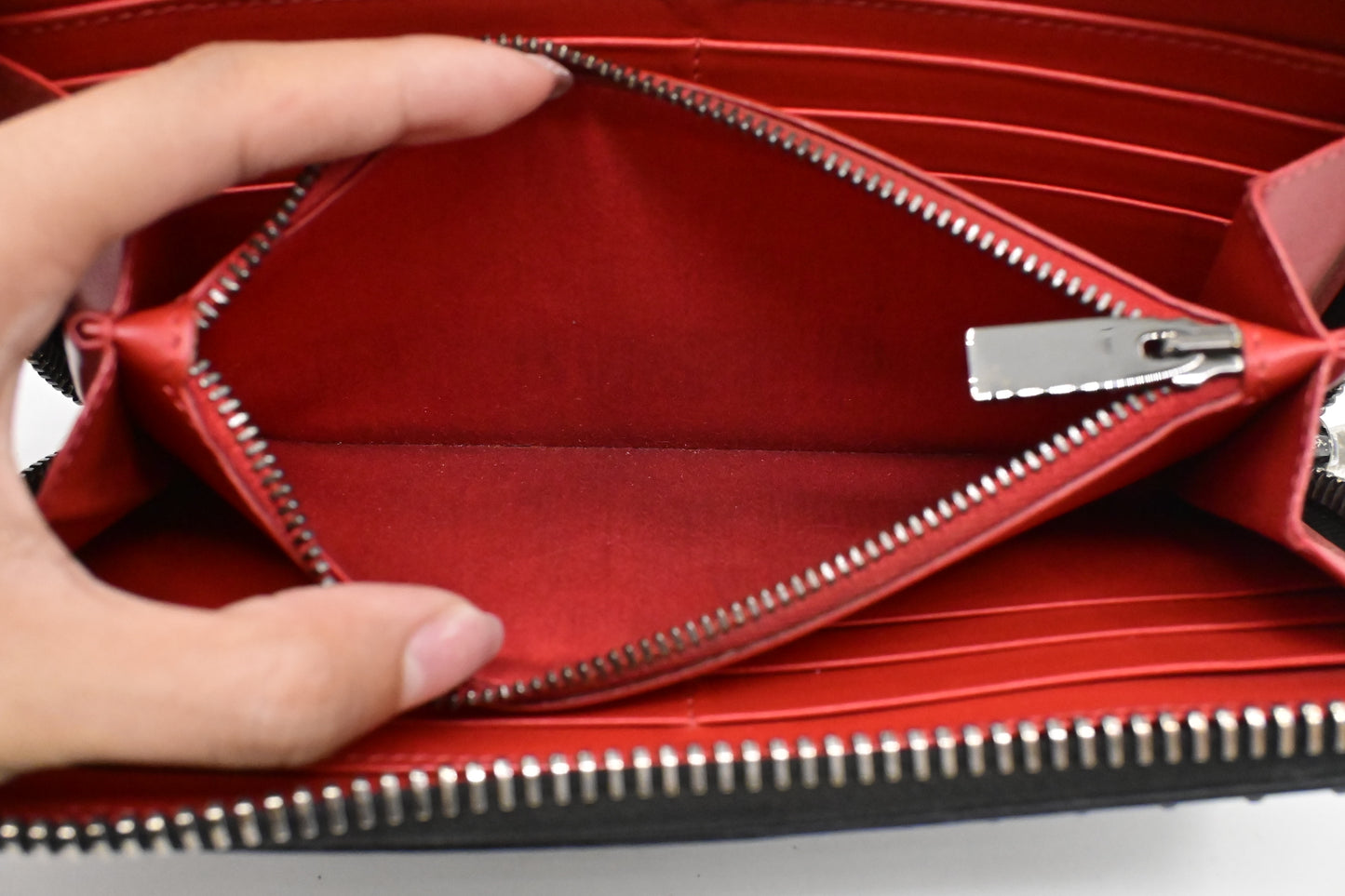 Louboutin Macaron Wallet in Black Studded Leather