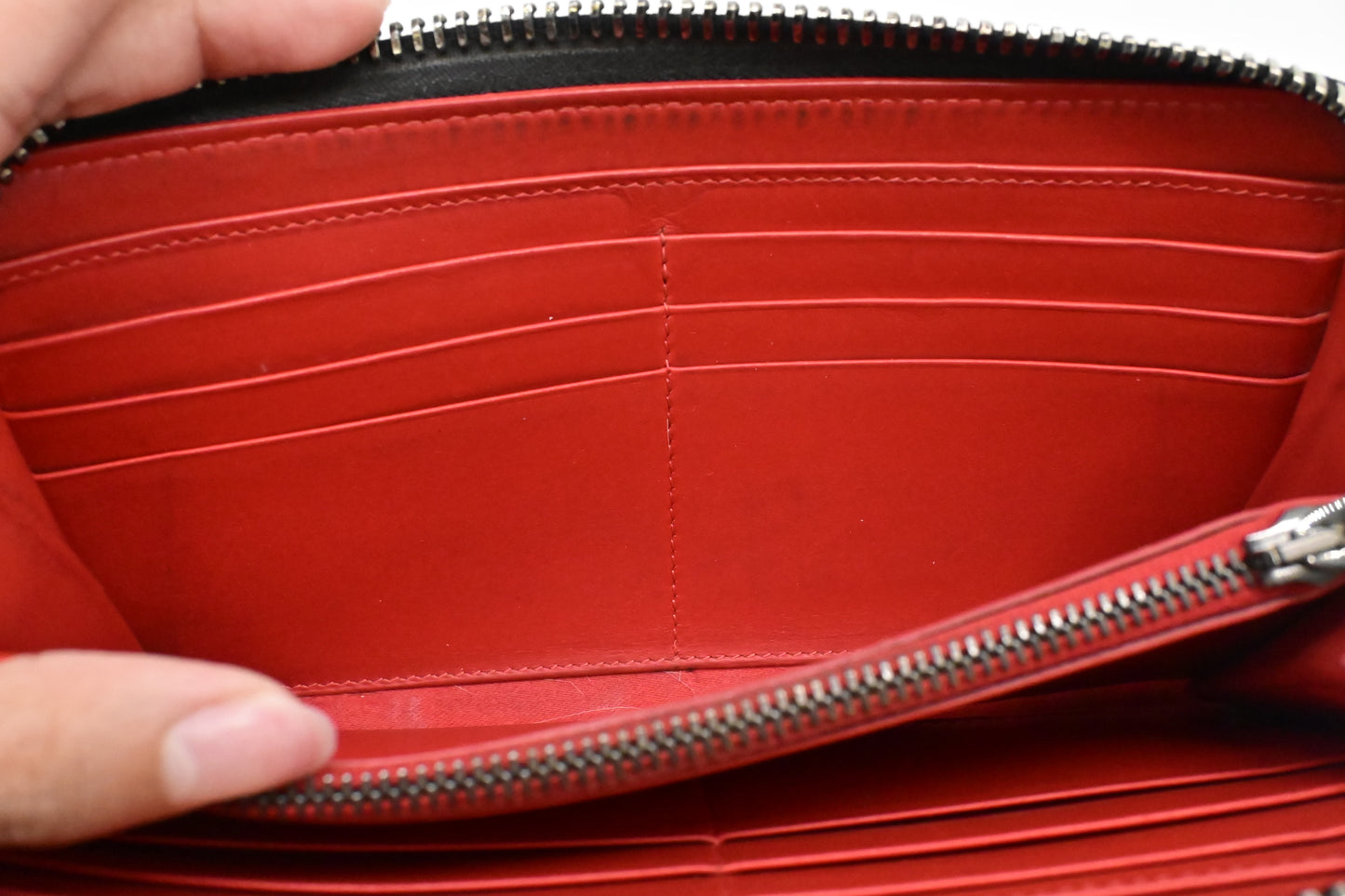 Louboutin Macaron Wallet in Black Studded Leather