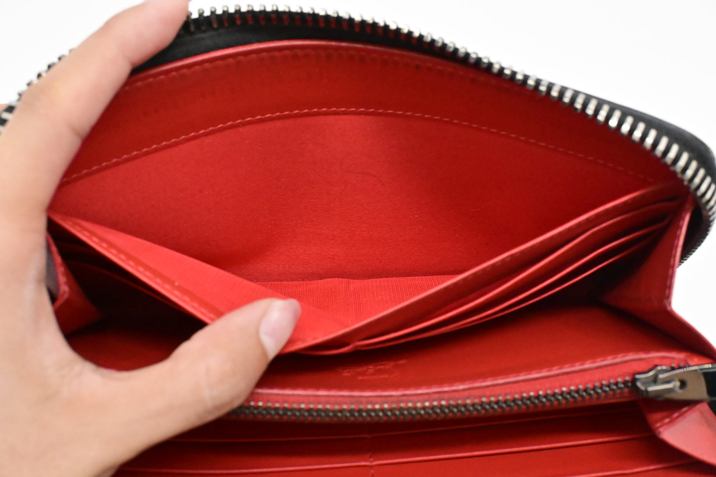 Louboutin Macaron Wallet in Black Studded Leather