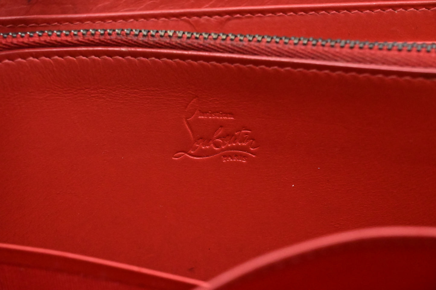 Louboutin Macaron Wallet in Black Studded Leather