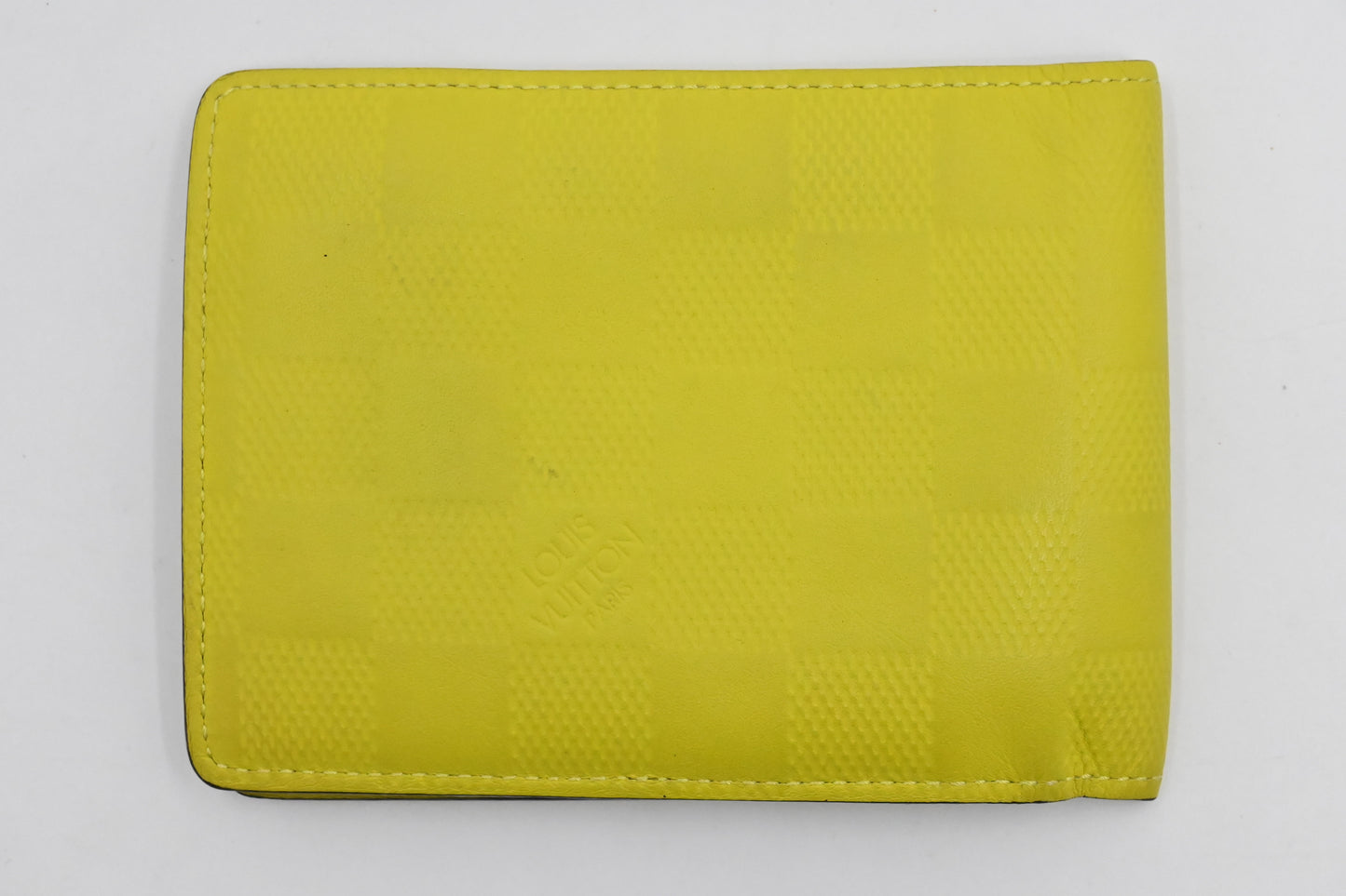 Multiple Bifold Wallet in Vert Acide Damier Infini Leather