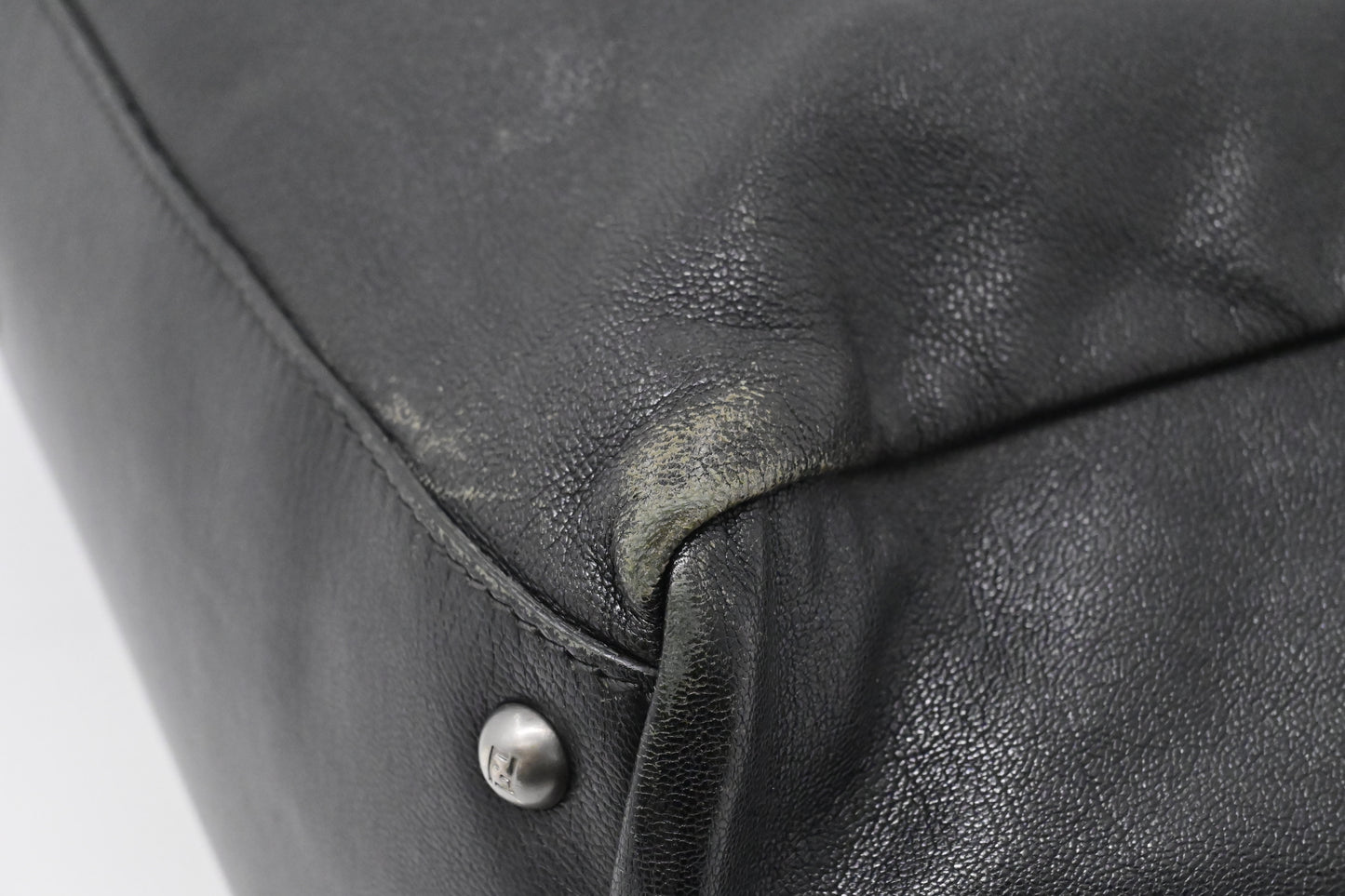 Fendi Medium Peekaboo Tote in Black Leather