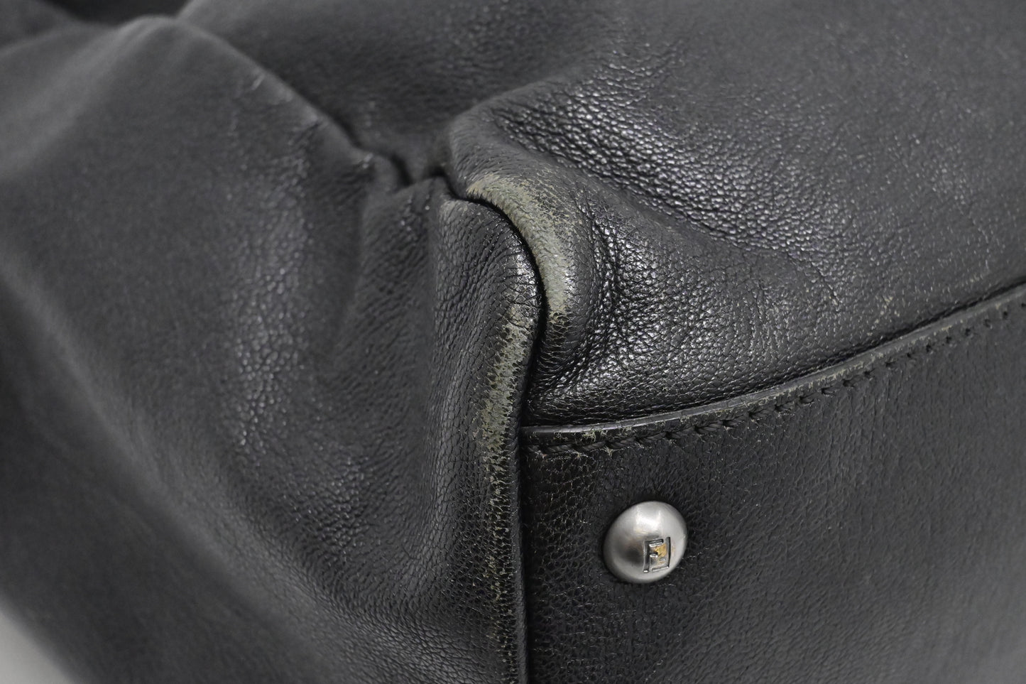 Fendi Medium Peekaboo Tote in Black Leather