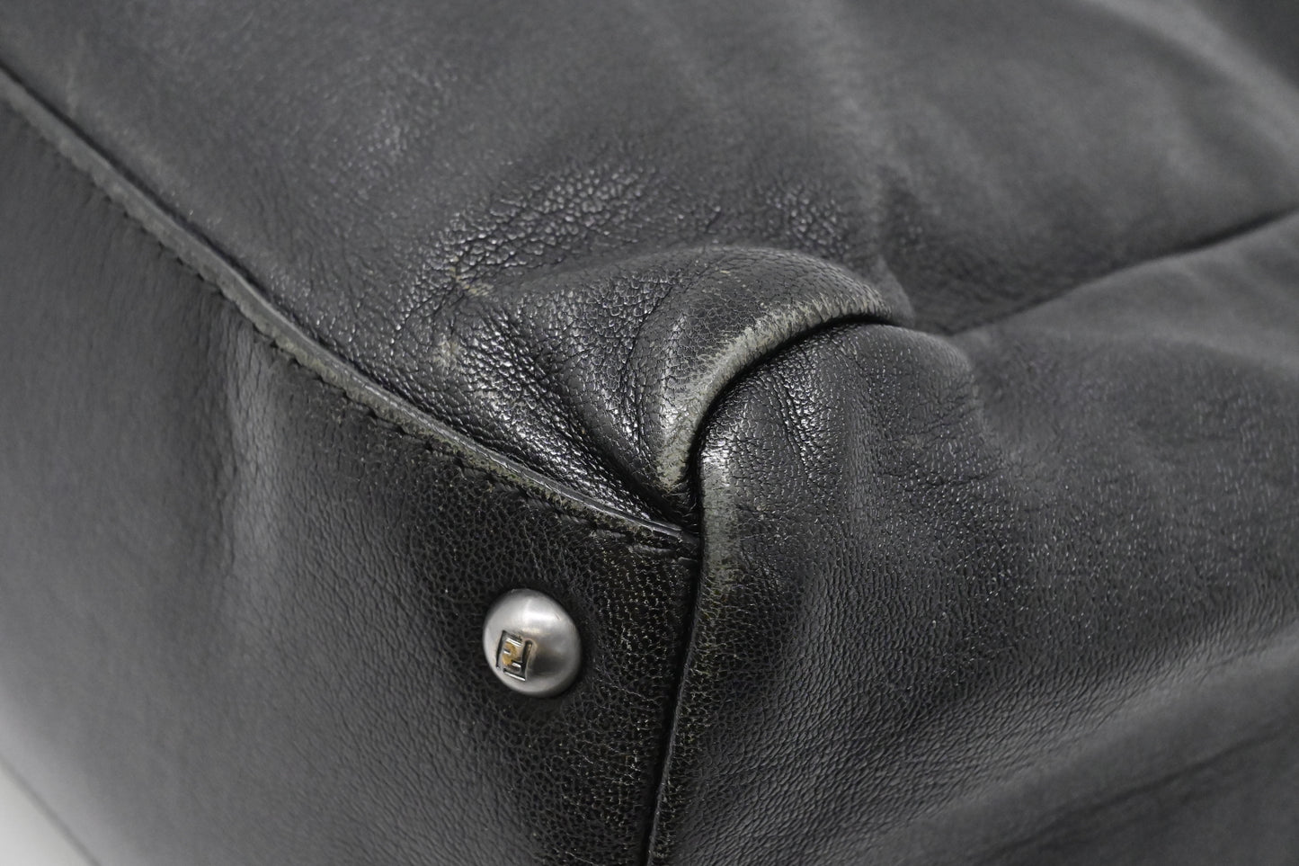 Fendi Medium Peekaboo Tote in Black Leather