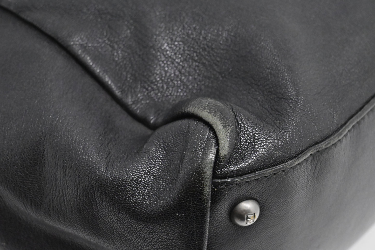 Fendi Medium Peekaboo Tote in Black Leather