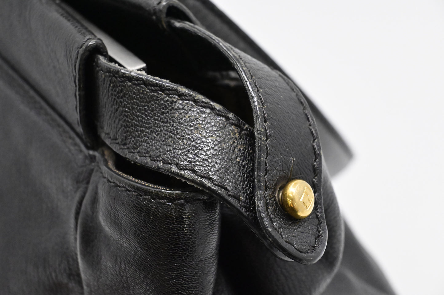Fendi Medium Peekaboo Tote in Black Leather