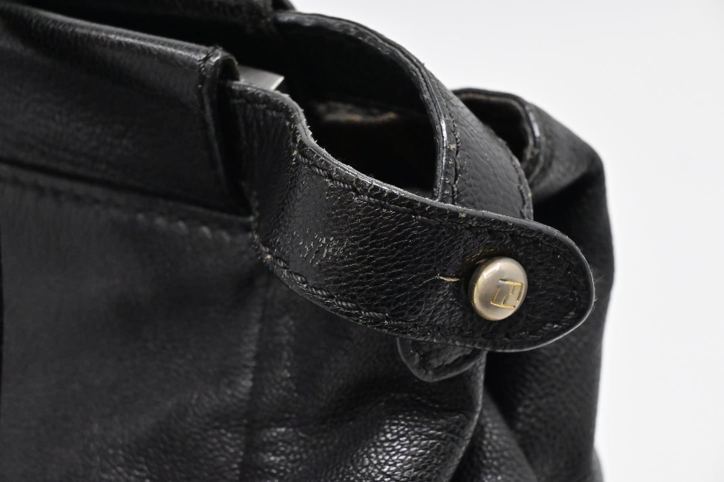 Fendi Medium Peekaboo Tote in Black Leather