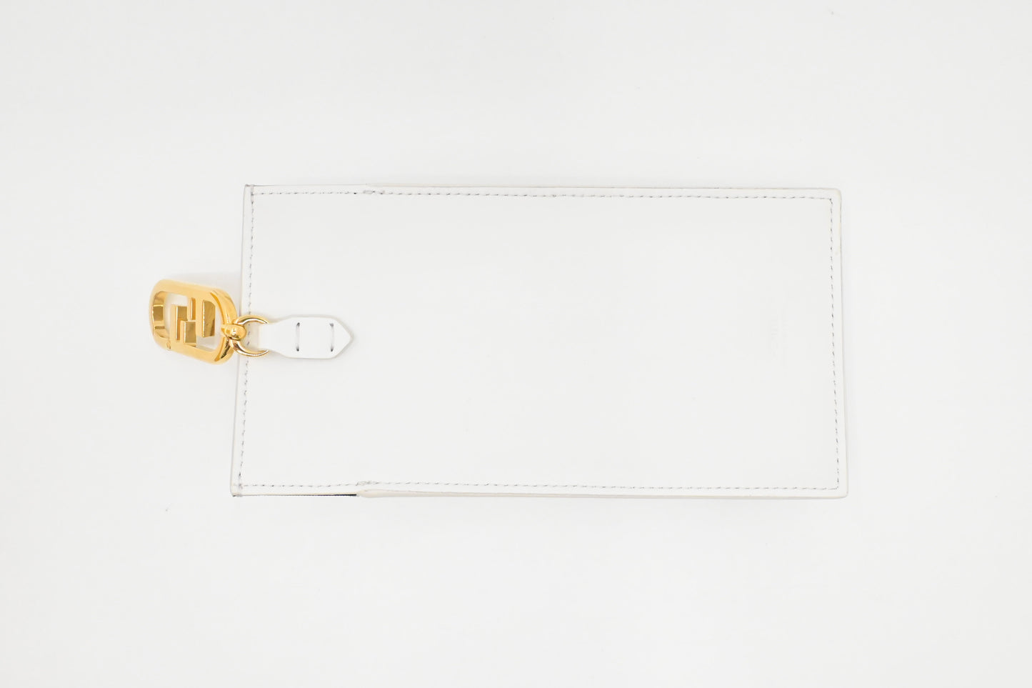 Fendi Phone Case in White Shearling & Leather