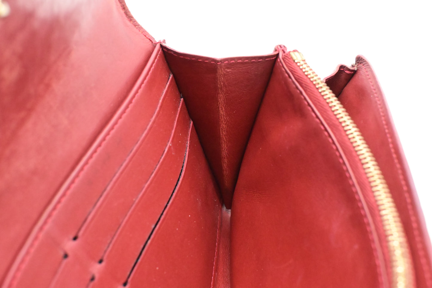 Louis Vuitton Sarah Wallet in Red Vernis Leather