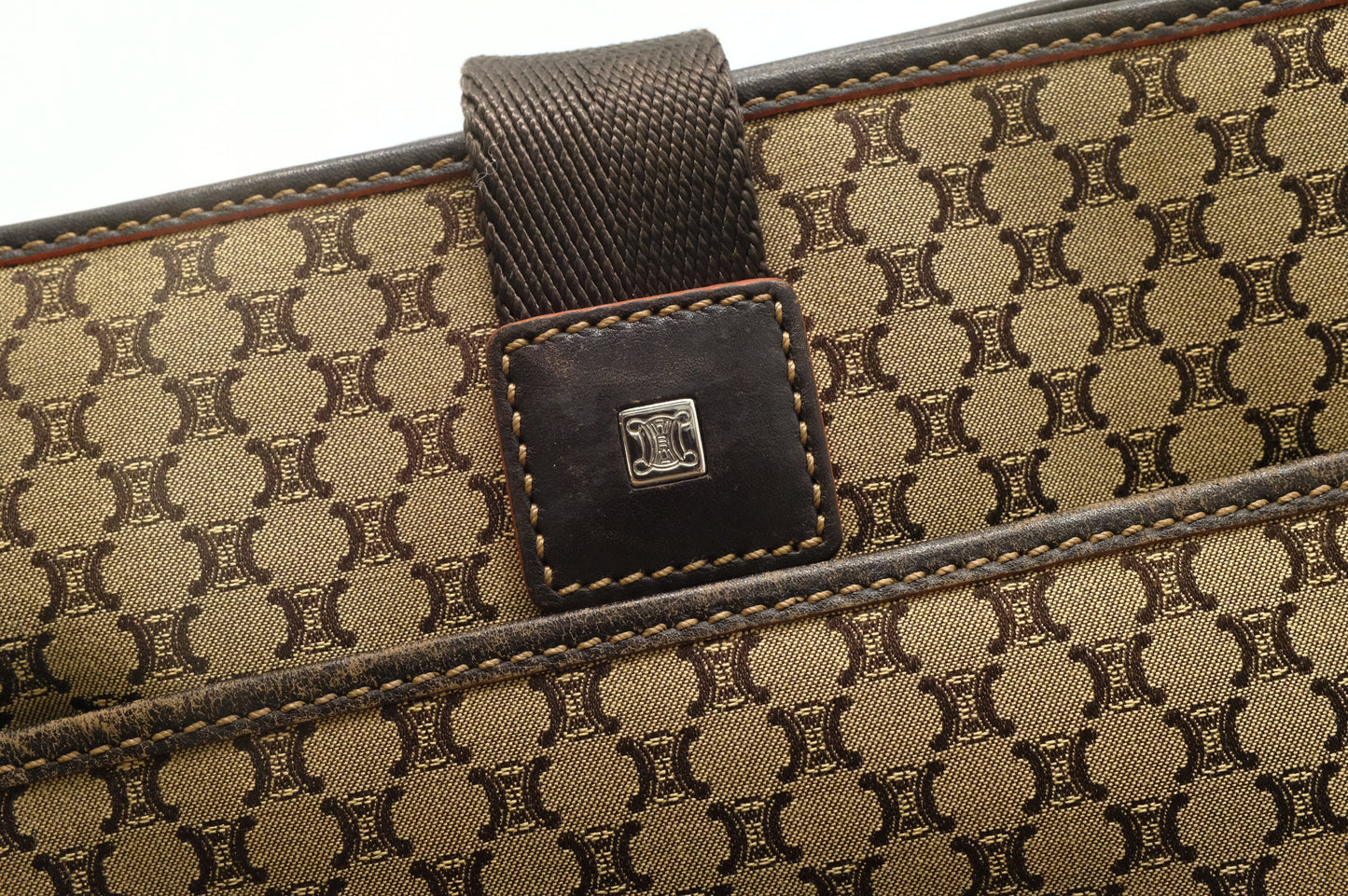 Celine Shoulder Bag in Brown Triomphe Canvas