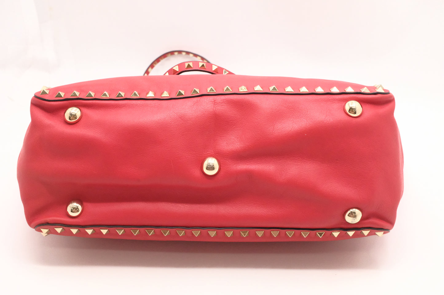 Valentino Rockstud Trapeze 2-Way Bag in Red Leather