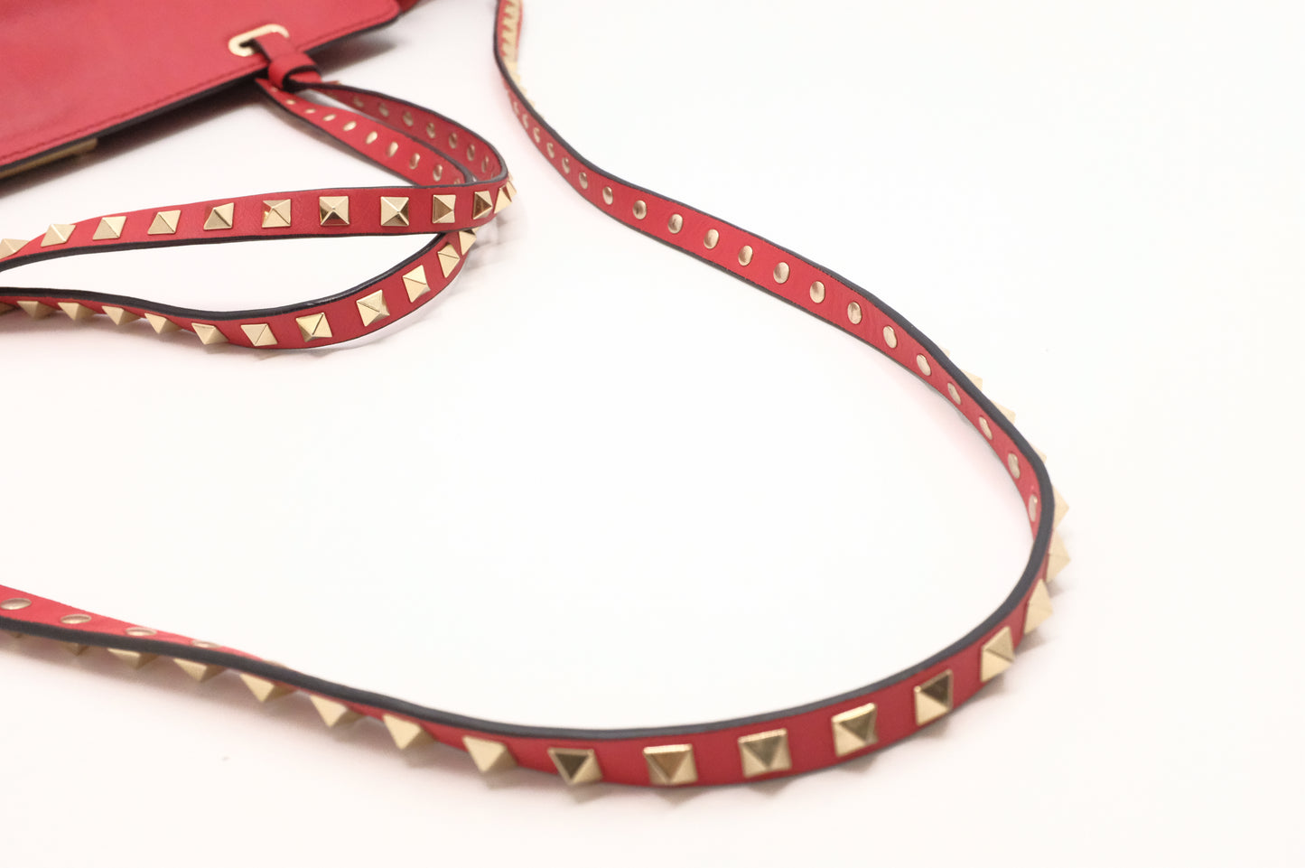 Valentino Rockstud Trapeze 2-Way Bag in Red Leather