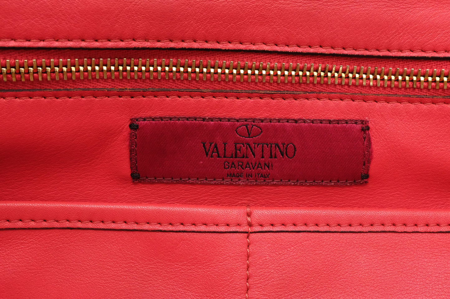 Valentino Rockstud Trapeze 2-Way Bag in Red Leather