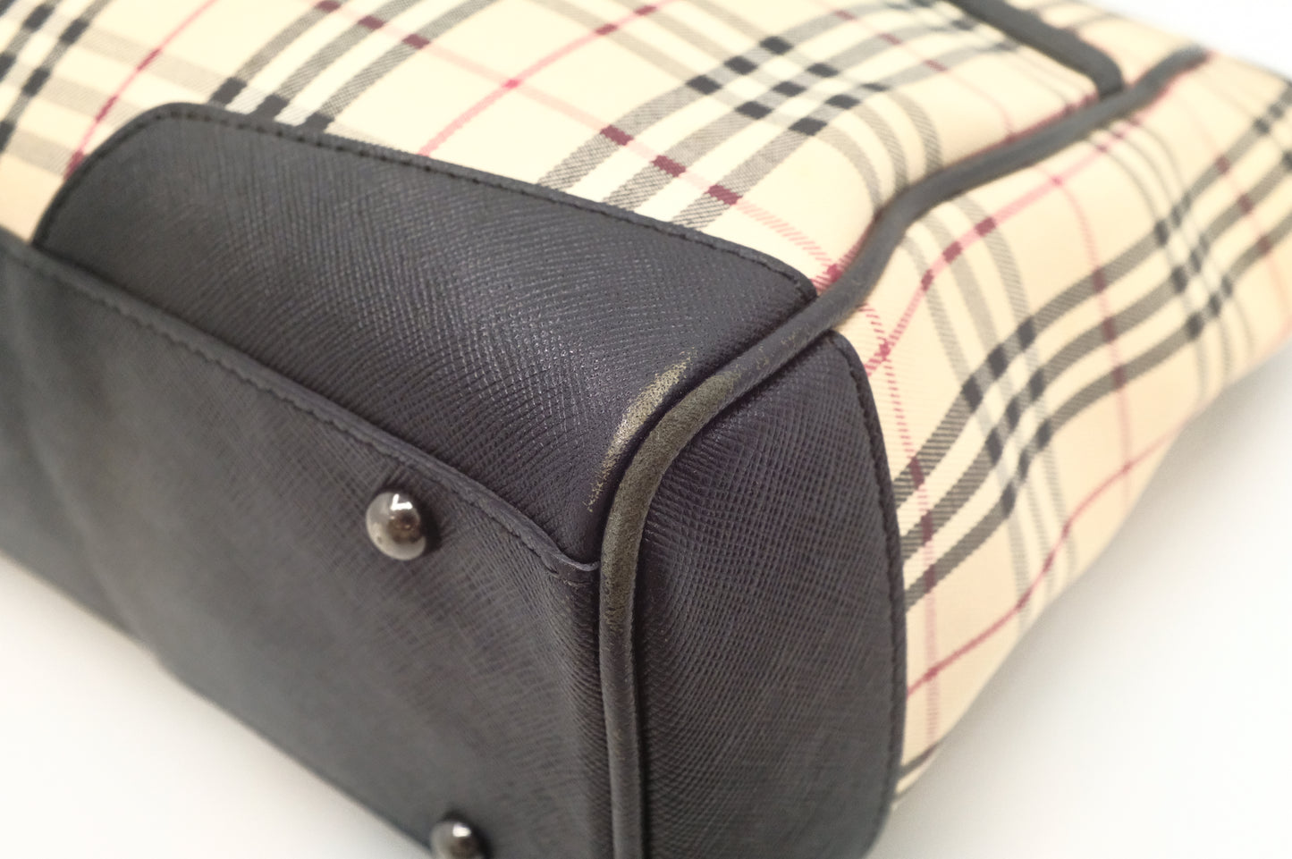 Burberry Shoulder Bag in Beige Check Canvas