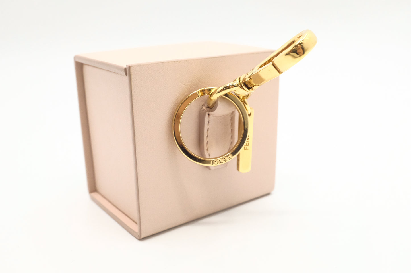 Fendi Box Charm in Light Pink Leather