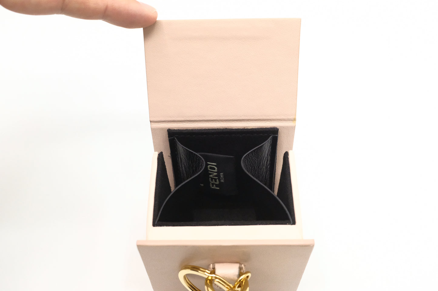 Fendi Box Charm in Light Pink Leather