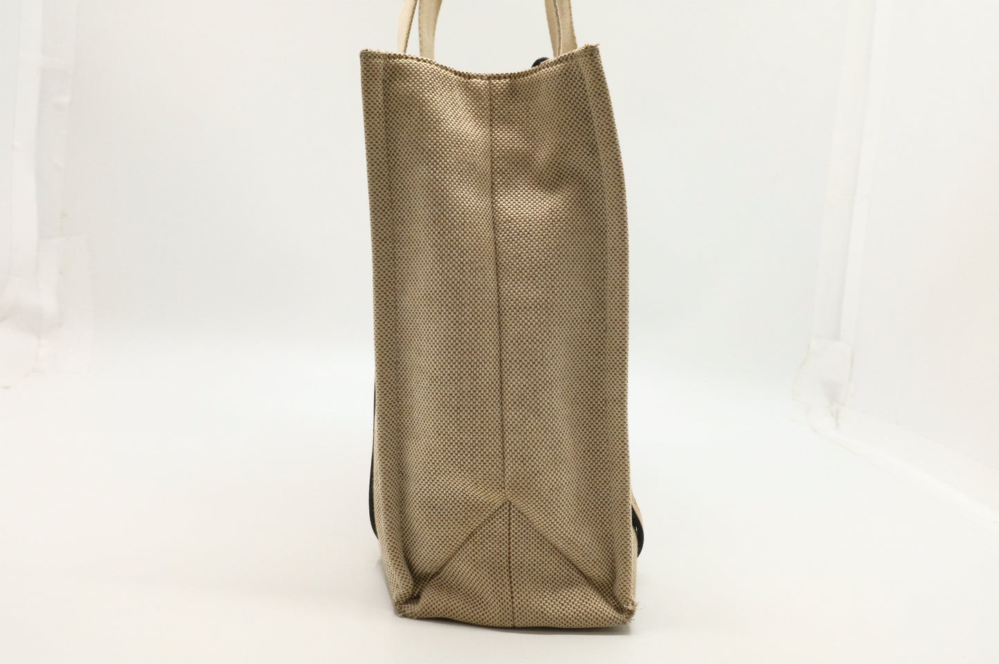 Chloe Woody Medium Tote in Beige Canvas