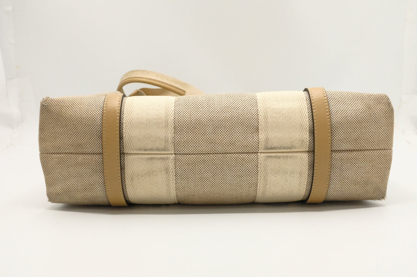 Chloe Woody Medium Tote in Beige Canvas
