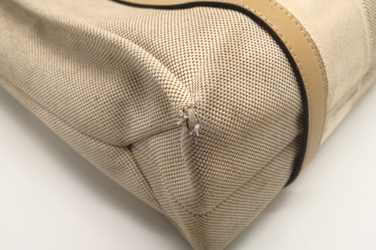 Chloe Woody Medium Tote in Beige Canvas