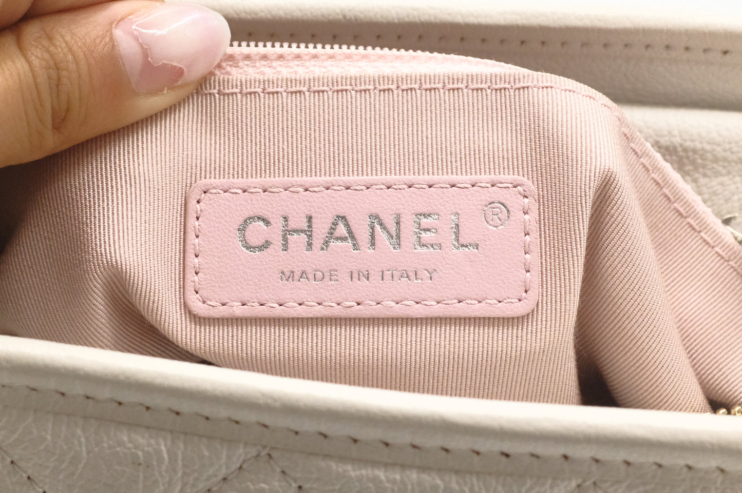 Chanel Small Gabrielle Hobo Bag in White Leather