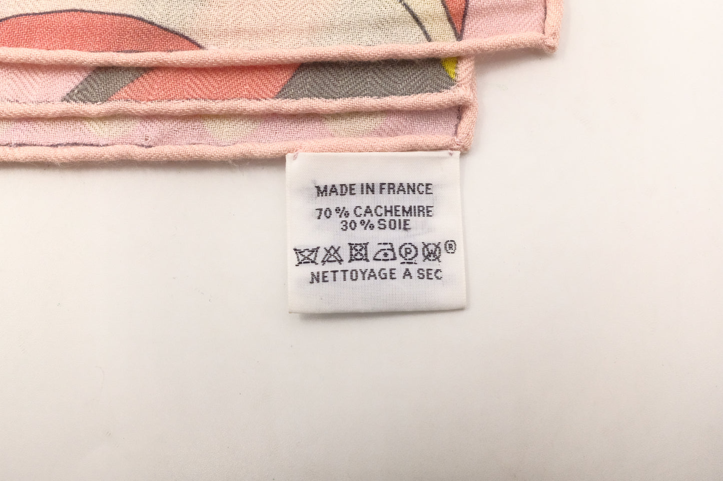 Hermes 'Faubourg Rainbow' Carre 140 in Pink Cashmere and Silk