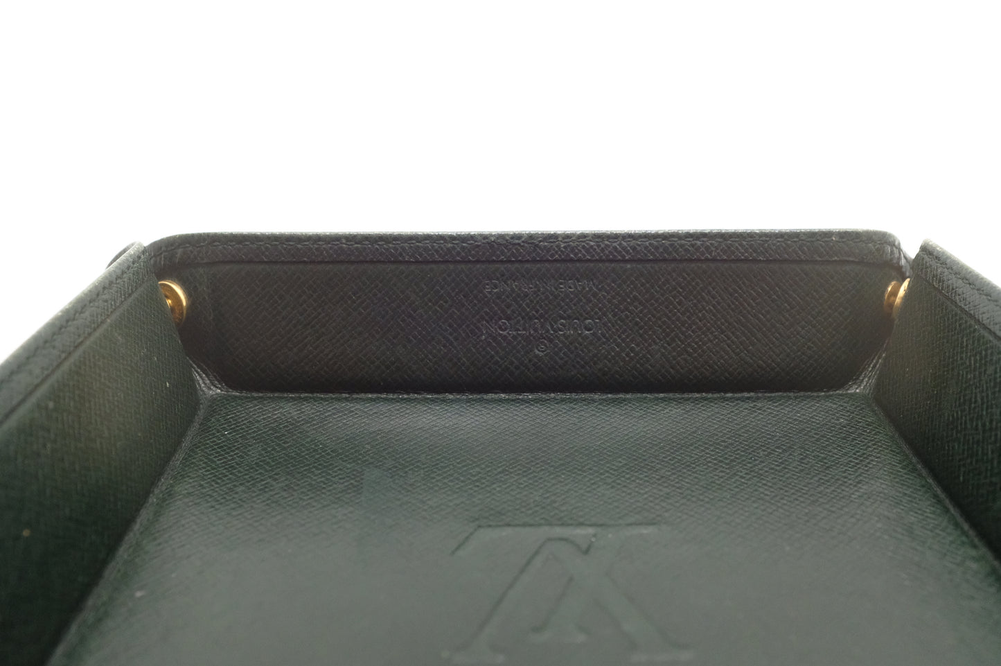 Louis Vuitton Jewelry Tray in Green Taiga Leather